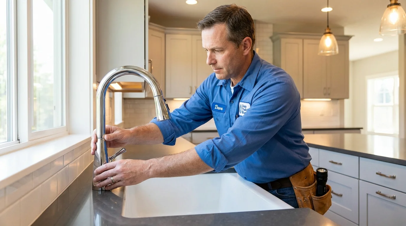 Kitchen faucet installation by Johns Plumbing LLC in Poseyville
